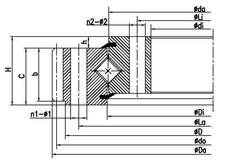 Cross Roller Slewing Bearing- External Gear