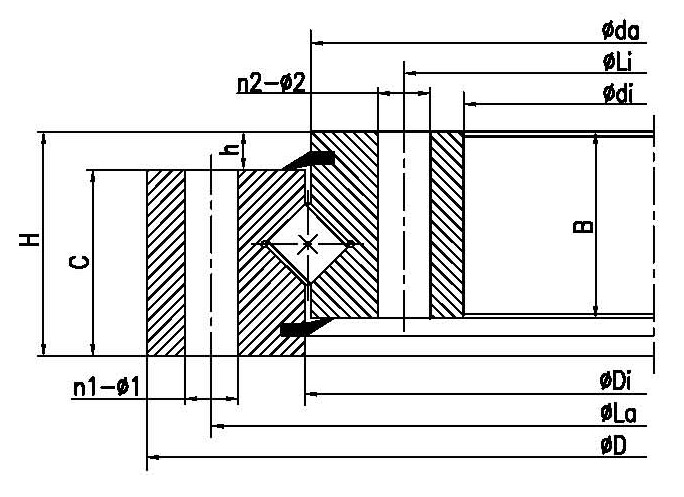 Cross Roller Slewing Bearing- No Gear