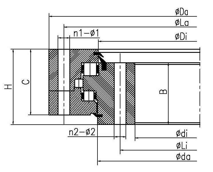 Tri-row Cylindrical Roller Slewing Bearings- Non Gear