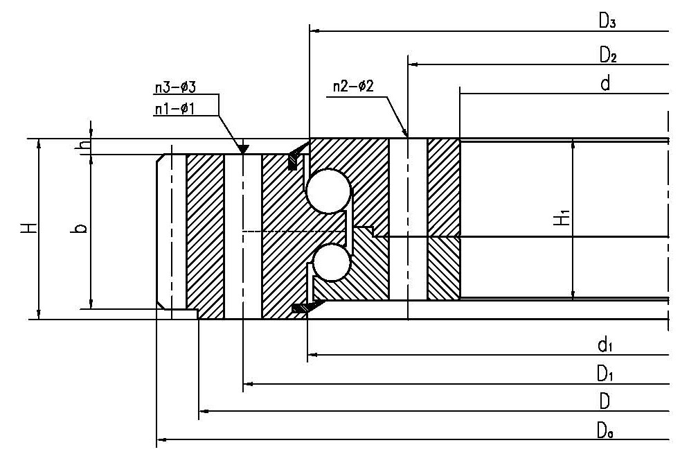 Double-Row Different Diameter Ball Slewing Bearing- External Gear Type