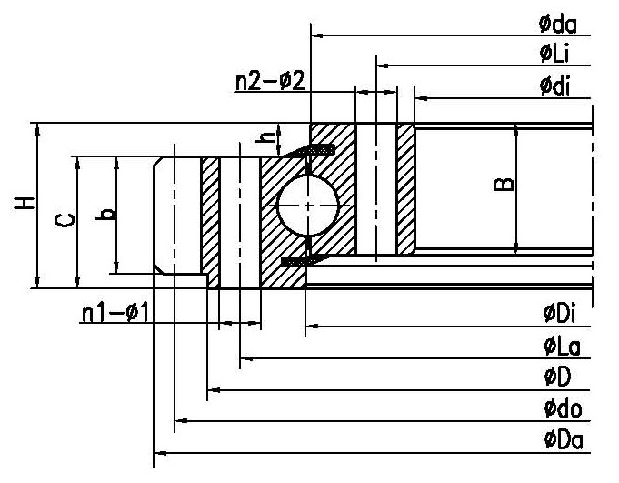 Four-Point Contact Ball Slewing Bearing- External Gear Type