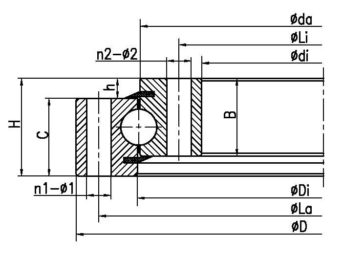 Four-Point Contact Ball Slewing Bearing- Non Gear